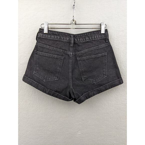 Pacsun High Waist Faded Black Jean Shorts Size 24" Cotton Blend Casual Grunge - Picture 2 of 13
